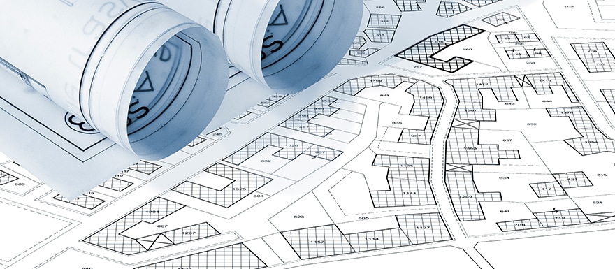 Property lines survey paperwork for neighborhood