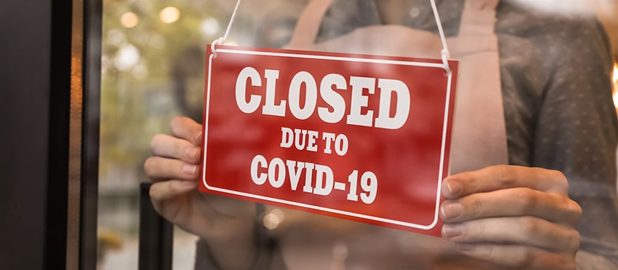 Business closed due to Covid-19 sign