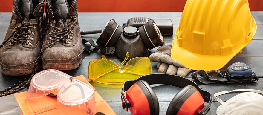 Construction worker personal protective equipment